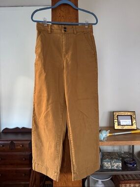 Everlane Wide-Leg Cotton Pants in Tan/Camel/Carmel